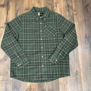 Browning Men's Forest Green and Mustard Plaid Shirt